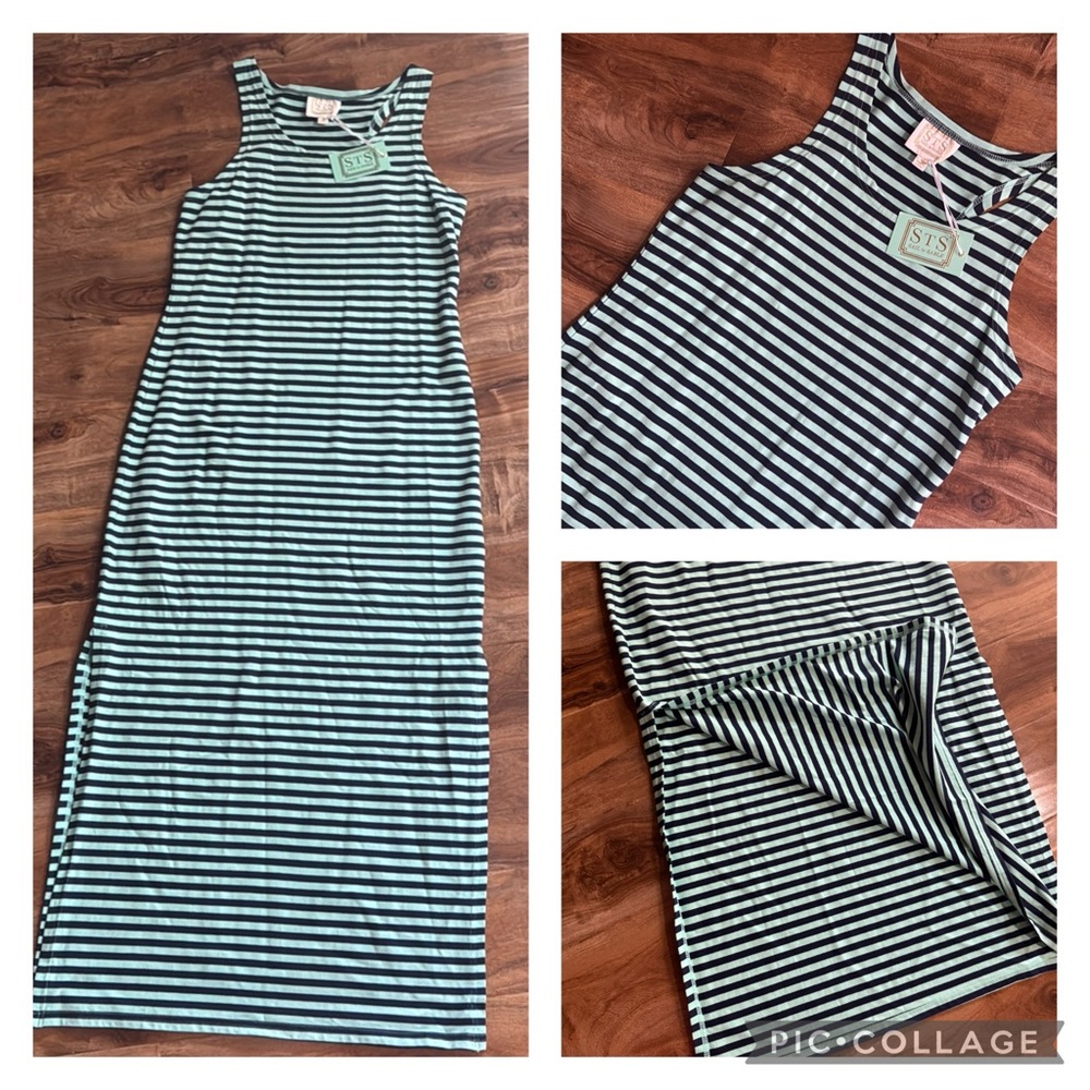 Sail to sable Striped Sleeveless Maxi Dress size medium NWT’s